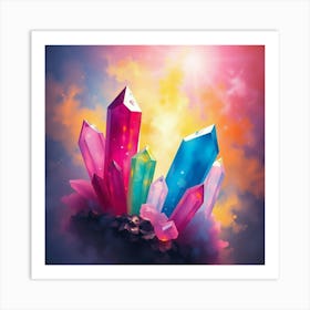 Rainbow Crystals Art Print