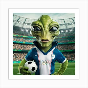 Alien Soccer Player 2 Art Print