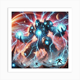 A Sci Fi Depiction Of Zephyros, The Storm Titan, U Art Print