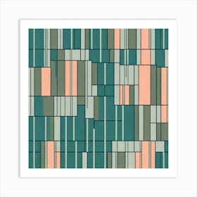 Tartan Pattern Mid Century, seamless flat pattern, 231 Art Print