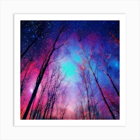 Twilight Forest Landscape Natural Nature Art Print