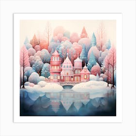 Cotton Candy Christmas Cascade Art Print