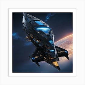 Entire Black Spaceship (5) Art Print