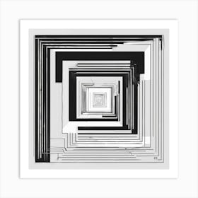 Vibrant Abstract Line Drawing With Bold Intersecting Strokes (8) Art Print