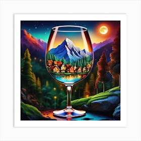 Wine Glass Painting Art Print