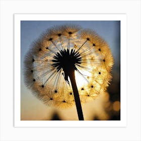 Dandelion At Sunset 1 Art Print