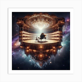 Grand Piano In Space 2 Art Print