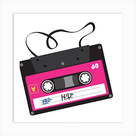 Sexy Pink Cassette Record Graphics Art Print
