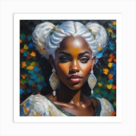 African Woman With White Hair Art Print