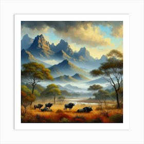 African Wildebeest Art Print