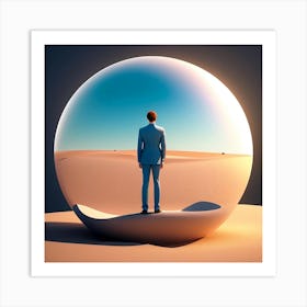 Man Standing In The Desert 5 Art Print