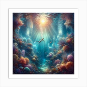 Scuba Diving Art Print