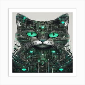 Cat With Green Eyes Art Print