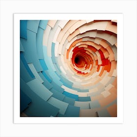 Abstract 3d Spiral Vortex Art Print