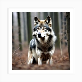 Wolf In The Woods 2 Art Print