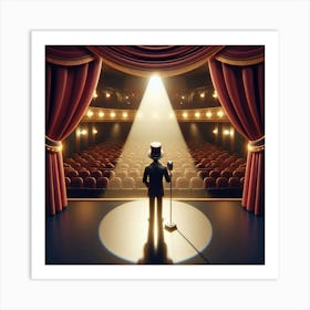 Man Standing In Front Of A Theatre Art Print
