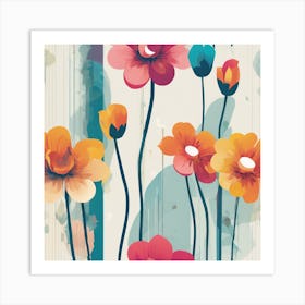 Flowers On A Wall Art Print