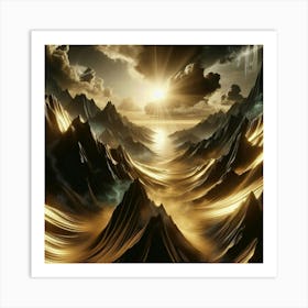 Golden Mountains 2 Art Print