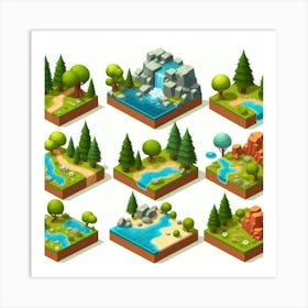 Isometric Landscape 2 Art Print