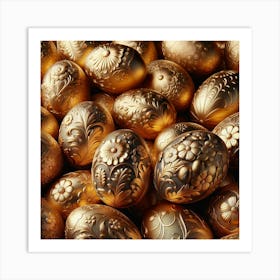 Golden Easter Eggs 1 Art Print