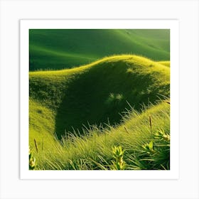 Emerald Waves: Nature's Rolling Serenity Art Print