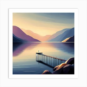 Pier On The Lake Art Print