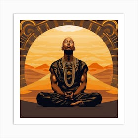 African man doing Yoga Art Print