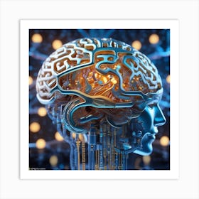Artificial Intelligence Brain In Close Up Miki Asai Macro Photography Close Up Hyper Detailed Tr (23) Art Print