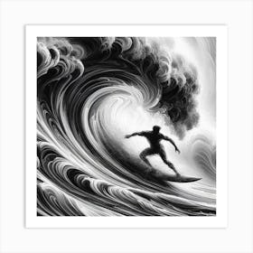 Surfer In A Wave Art Print