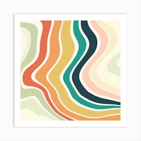 Abstract Wavy Colorful Pattern Art Print