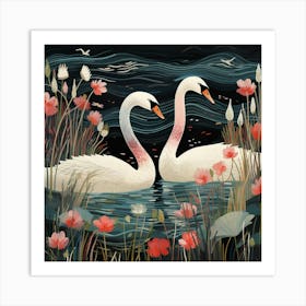 Bird In Nature Swan 2 Art Print