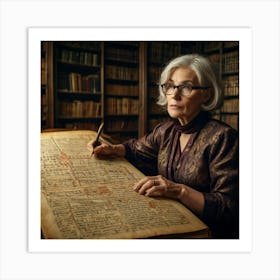 The Elderly Lady Librarian 016 Art Print