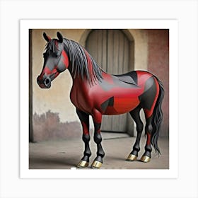 Fans Crea Naqueta De Un Caballo Rojinegro Art Print