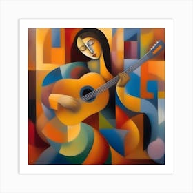 Abstract Acoustic Guitar 1 Art Print