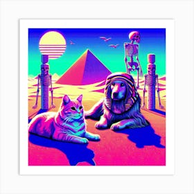 Egyptian Cats 1 Art Print