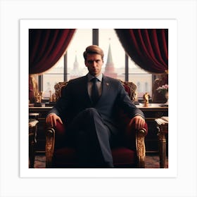 Portrait Of A Man In A Suit Art Print