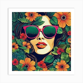 Woman In Sunglasses 2 Art Print