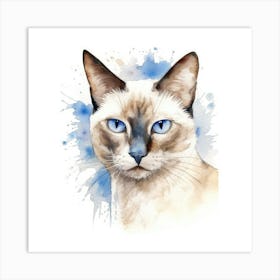 Classic Siamese Cat Portrait Art Print