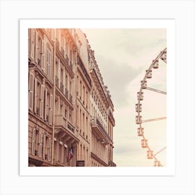 Paris Ferris Wheel Square Art Print