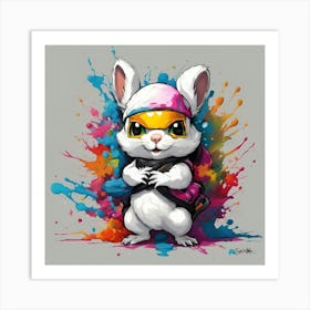 Splatter Bunny 1 Art Print