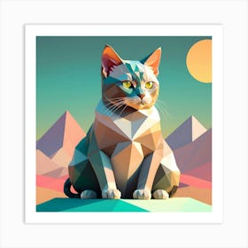 Low Poly Cat 1 Art Print