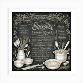 Chalkboard Menu Art Print