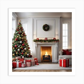 Christmas Tree In Living Room Art Print