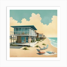 South Padre Island Texas Midcentury Art Print 2 Art Print