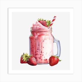 Strawberry Milkshake 16 Art Print