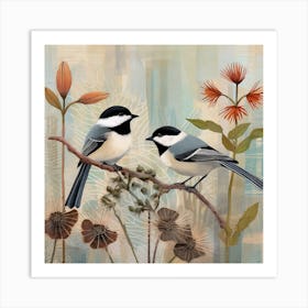 Bird In Nature Carolina Chickadee 1 Art Print