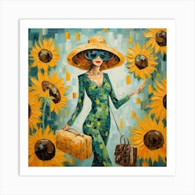 Sunflower Girl Art Print