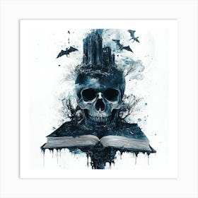 Skull And Book Art Print