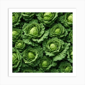 Frame Created From Savoy Cabbage Sprouts On Edges And Nothing In Middle Trending On Artstation Sha (5) Art Print