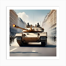 Anti Terrorism Day With Tank No Terrorism Placard (3) Art Print